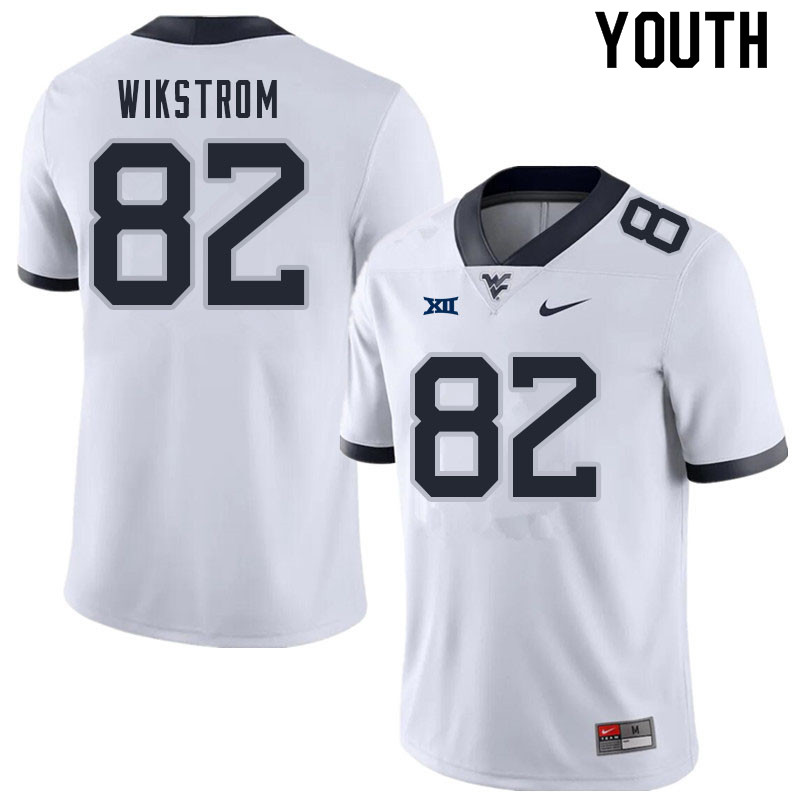 NCAA Youth Victor Wikstrom West Virginia Mountaineers White #82 Nike Stitched Football College Authentic Jersey PX23D04ID